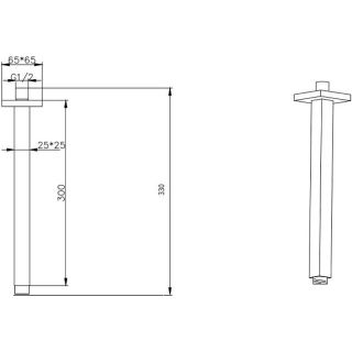 Кронштейн для верхнего душа Boheme Qubic 629-QUBIC-MW белый матовый